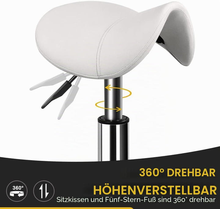Robuster Rollhocker mit Rädern Hydraulischer Drehgelenk Verstellbarer Rollhocker Ergonomisch Dickes