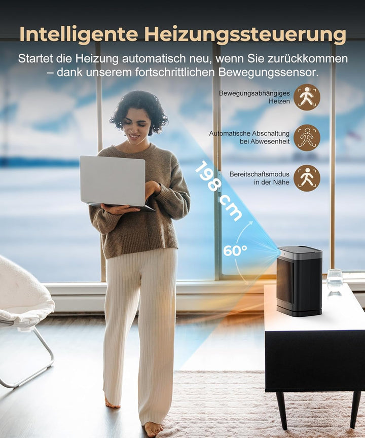 Heizlüfter Energiesparend mit Fernbedienung, 2000W Heizung Elektrisch Klein, PTC Keramik Heizlüfter