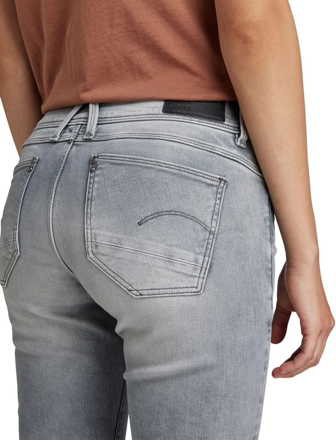 G-Star Raw Damen Lynn Mid Skinny Jeans 24W Grau (Faded Industrial Grey D06746-9882-b336), 24W Grau (