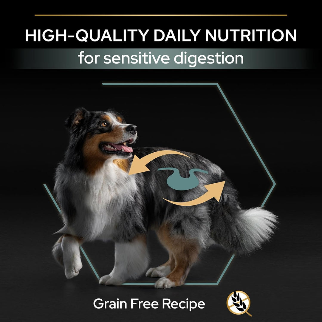 PURINA PRO PLAN GRAIN FREE Medium & Large Adult Sensitive Digestion, Hundefutter trocken, reich an T