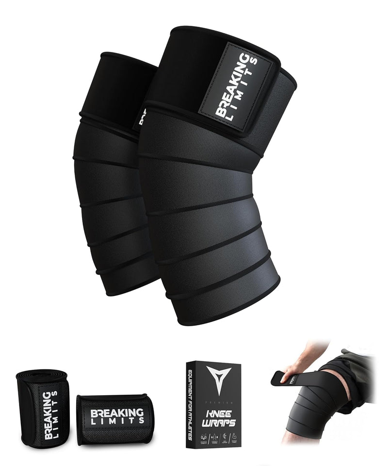 BREAKING LIMITS Kniebandage Kraftsport – Kniebandagen für Powerlifting, Gym, Krafttraining & Bodybui