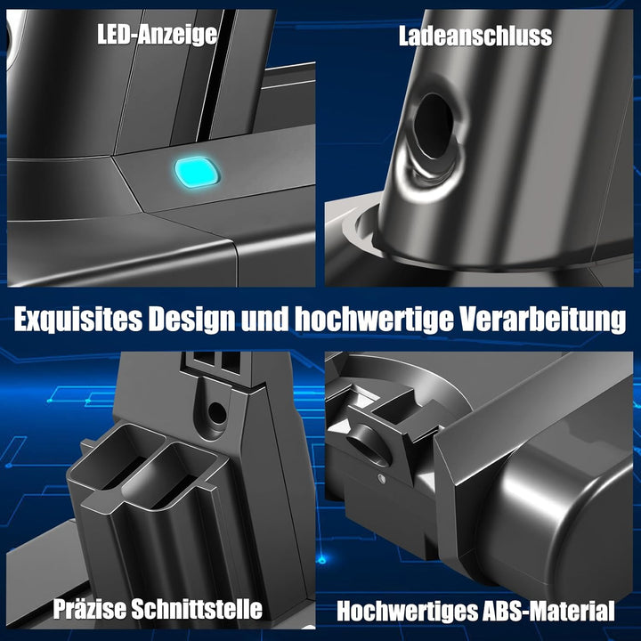 V7 Akku für Dyson V7, 6000mAh Akku Kompatibel mit V 7 Animal Absolute Motorhead Pro Fluffy Mattress