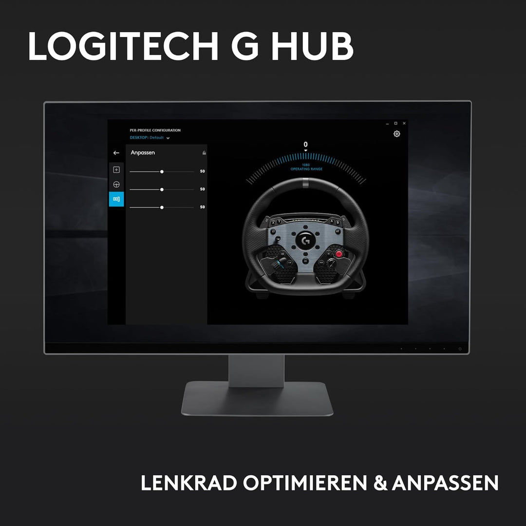 Logitech G PRO Rennlenkrad, Direktantrieb 11 Nm, TRUEFORCE Force Feedback, magnetische Schaltwippen,