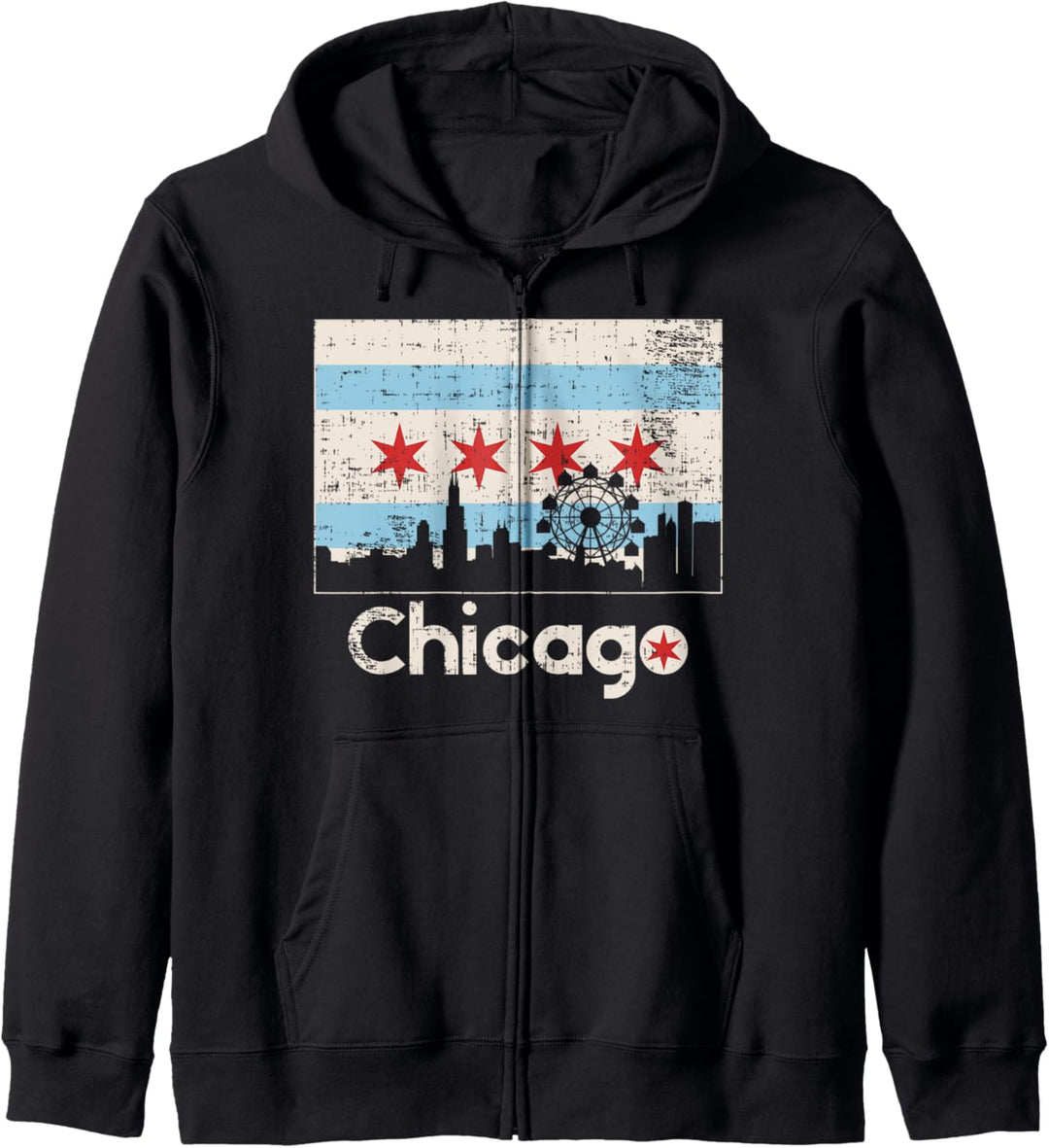 Love Chicago Skyscape City Flagge Geschenk Kapuzenjacke