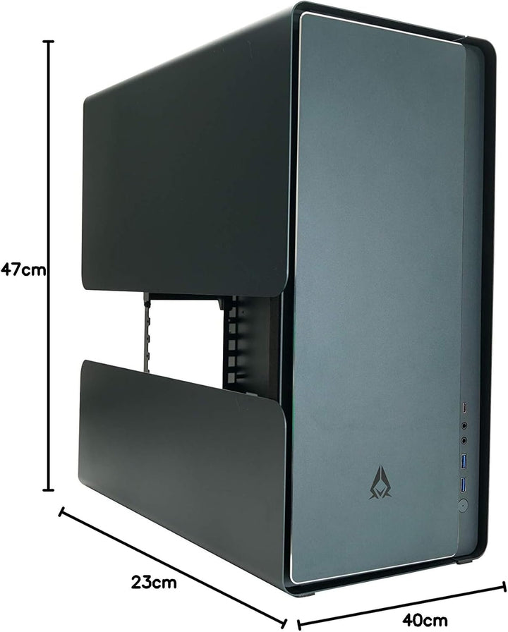 Azza Cast Gaming Tower-Gehäuse, schwarz mit seitlicher Flügeltür