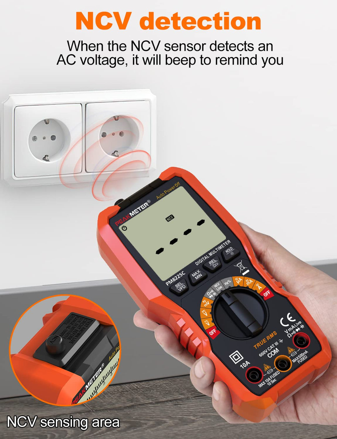 Digital Multimeter, 6000 Counts Auto Range, genaues Messen von AC/DC-Spannung, Amperemeter, Widersta