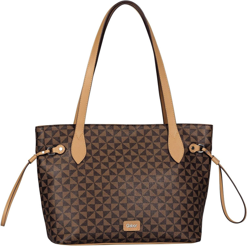 Gabor bags Barina Damen Shopper Umhängetasche Reissverschluss Mixed Brown, Mixed Brown