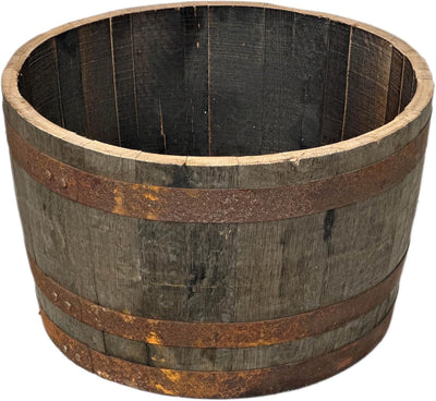 Temesso Halbes Fass aus einem original schottischen Whiskyfass (Natur - mit Ablaufbohrungen und Roll