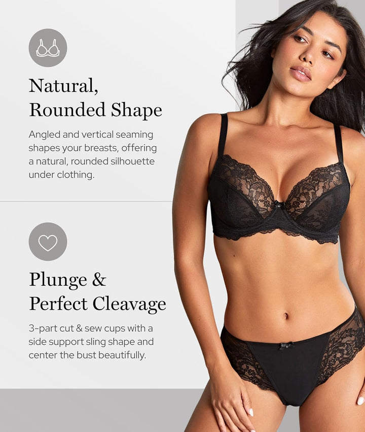 Panache Damen AVA BH, Undurchsichtige 60F Schwarz, 60F Schwarz