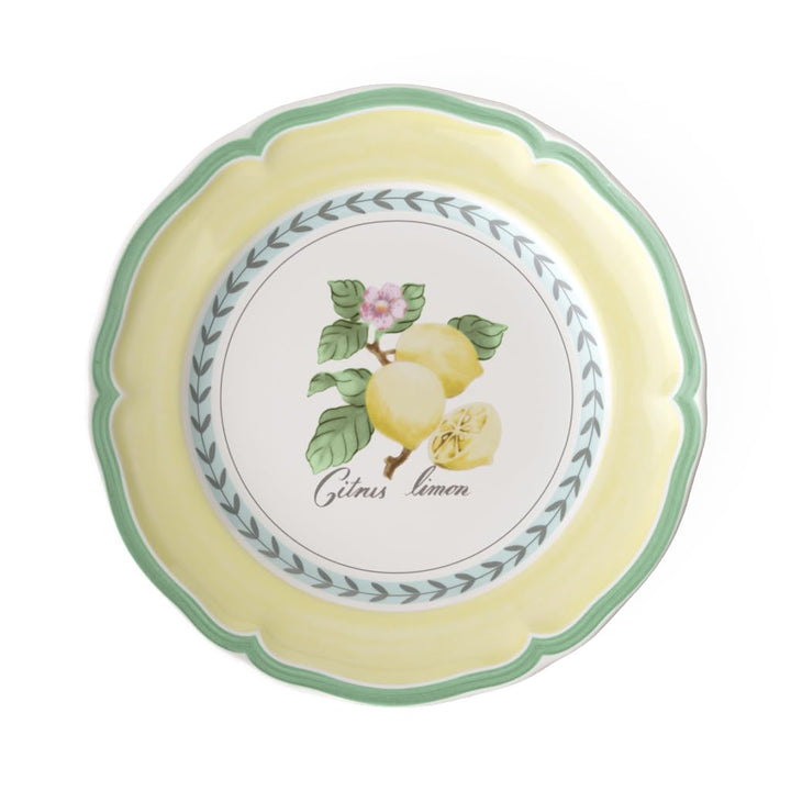 Villeroy &amp; Boch French Garden Frühstücksteller 6er Set, 20.7 cm, Dessertteller mit Zitronen-Dekor, P