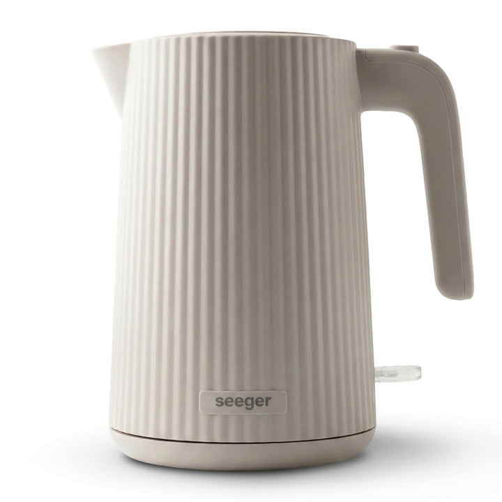 Seeger Wasserkocher, 1,7L, Mikro-Sieb-Filter, BPA-Frei, 2200W, 360° drehbarer Sockel, Beige, SGR100S