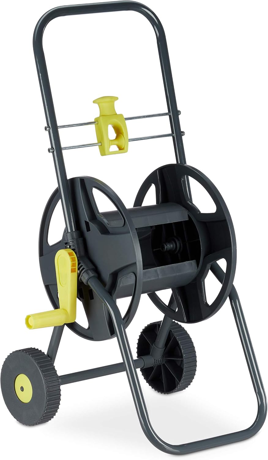 Relaxdays Schlauchwagen 45m, fahrbare Schlauchtrommel für Garten & Balkon, mit Schlauchführung, 76,5