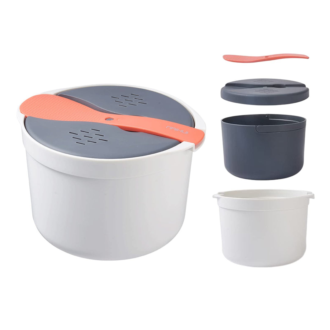 KLOP256 Mikrowellen Reiskocher, 2L Mikrowellen Dampfgarer für Mikrowelle Reis, PP in Lebensmittelqua