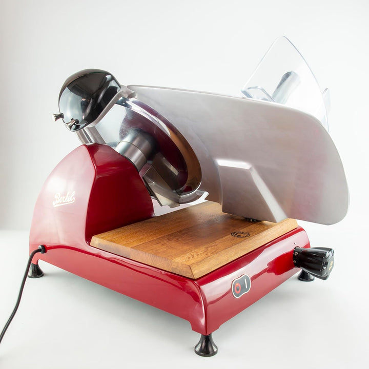 Berkel Red Line 300 Aufschnittmaschine rot - Schneidemaschine für die Küche inkl. handgefertigtes Ei