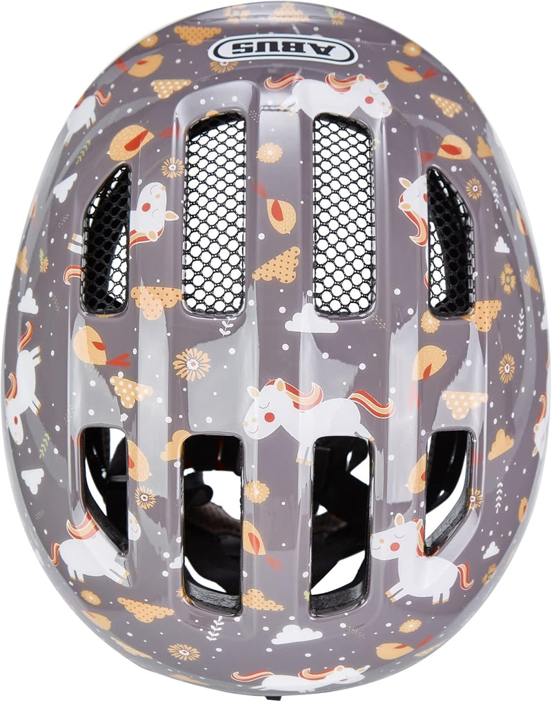 ABUS Kinderhelm Smiley 3.0 - Fahrradhelm mit tiefer Passform, kindergerechten Designs & Platz für ei
