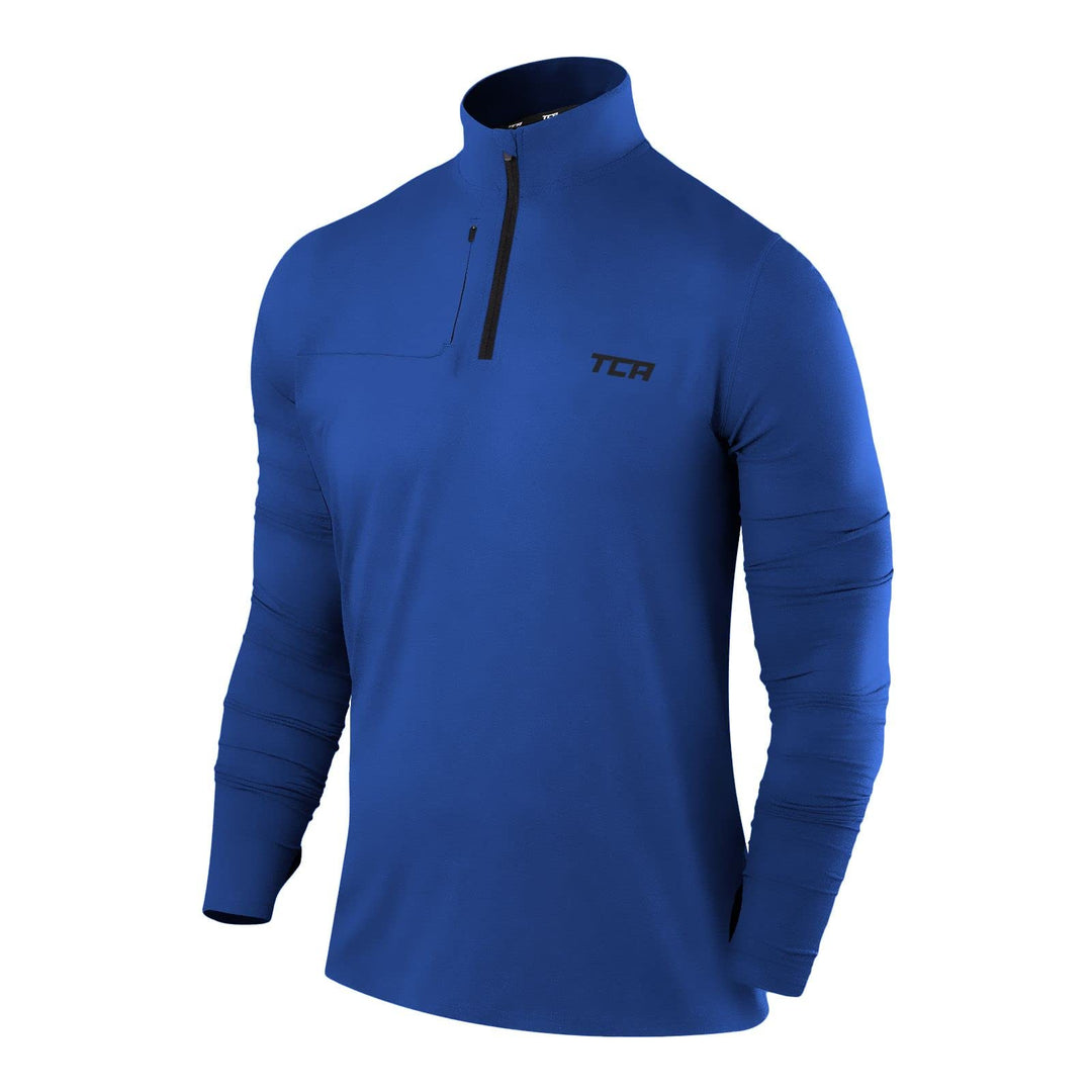 TCA Laufshirt Herren Langarm - Fusion Pro Quickdry Langarmshirt atmungsaktiv - Ski Oberteil Herren -