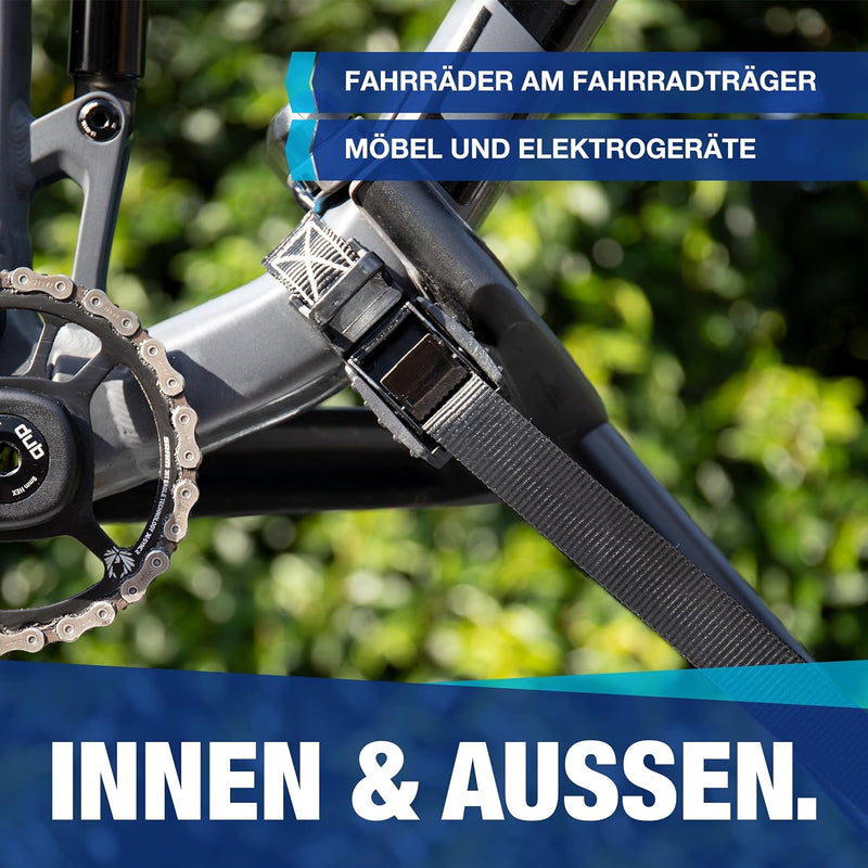 Zurrgurte mit Klemmschloss und Gummiprotektor, für die schnelle Sicherung im Auto, Fahrradträger, Sa