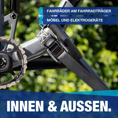 Zurrgurte mit Klemmschloss und Gummiprotektor, für die schnelle Sicherung im Auto, Fahrradträger, Sa