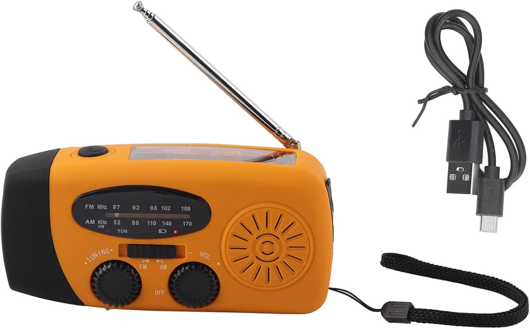 Solarhand -Kurbel Radio, Notfallradio FM/AM/WB (NOAA), mit Taschenlampen -LED -Licht, 360 ° Rotatabl