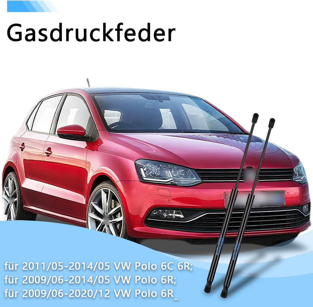 2Pcs Gasfeder Heckklappendämpfer für VW Polo 6R 6C 1.2L Schrägheck 2011-2014, für VW Polo 6R 1.2L-2.