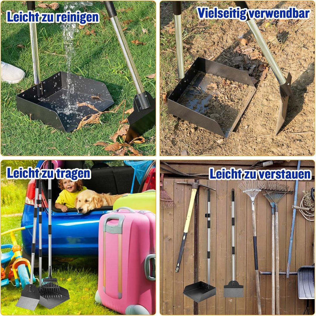 Snagle Paw Hundekotschaufel, 3 Stück Dog Pooper Scooper Hundekotschaufel und Harke Metall Rechen Keh