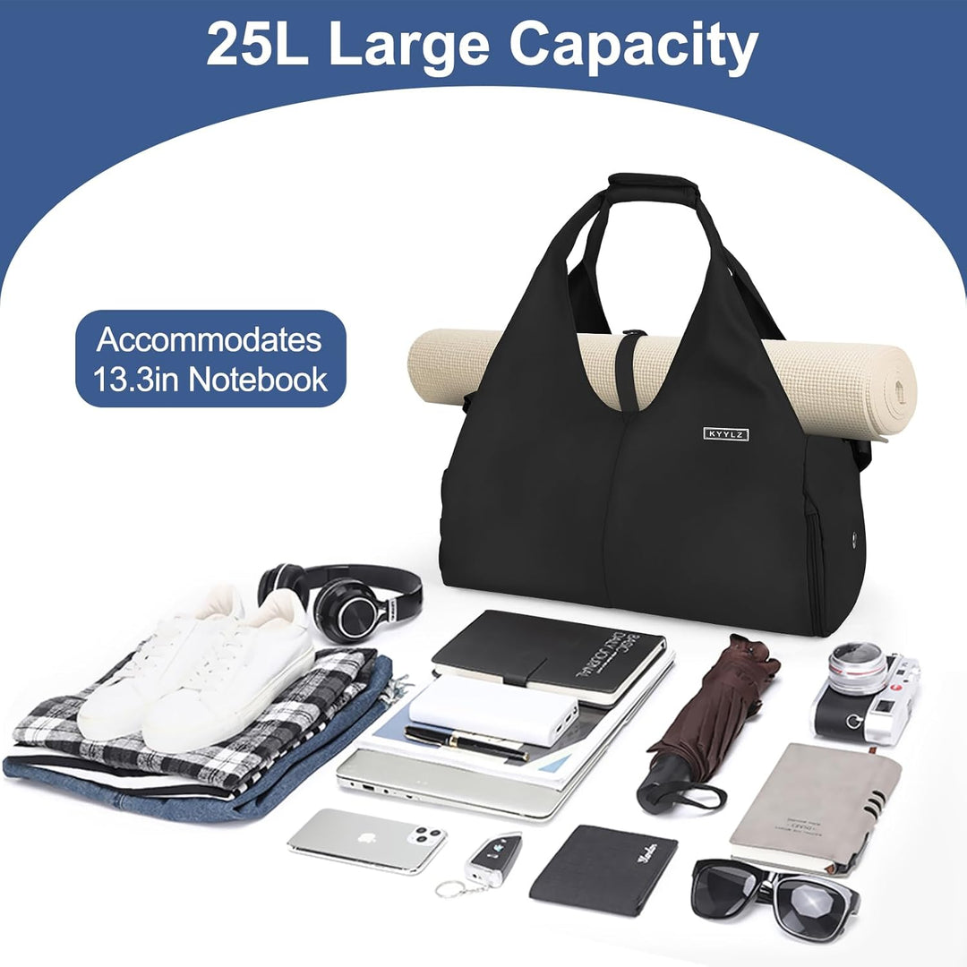KYYLZ Sporttasche Damen Yogatasche Gross,Sporttasche Reisetasche mit Schuhfach,Wasserdicht Tragetasc