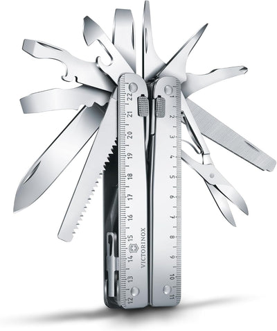 Victorinox Multifunktionstool, SwissTool, Multitool Messer, 26 Funktionen, Kombi-Spitzzange, Festste