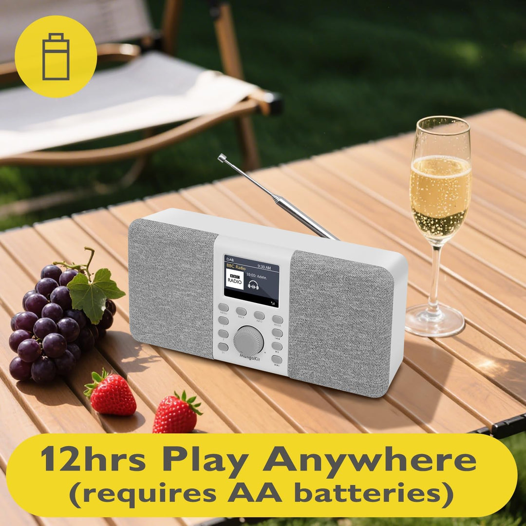 MangoKit MD5 Stereo DAB Radio mit Bluetooth,DAB Plus Radio,Digitalradio,UKW Radio,Tragbares Dab Radi