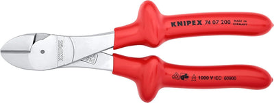 Knipex Kraft-Seitenschneider verchromt, tauchisoliert, VDE-geprüft 200 mm 74 07 200 verchromt 200 mm