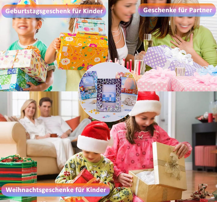 AiYoYo DIY Fotorahmen Bastelset Geschenke für Kinder und Erwachsene Mosaik Bilderrahmen Kreatives Ba