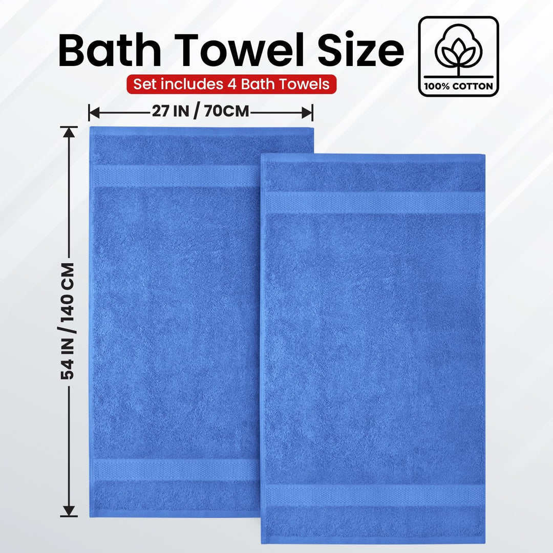 Infinitee Xclusives Premium-Badetücher, 4er-Set, 100% ringgesponnene Baumwolle, Masse: (70 x 140 cm)