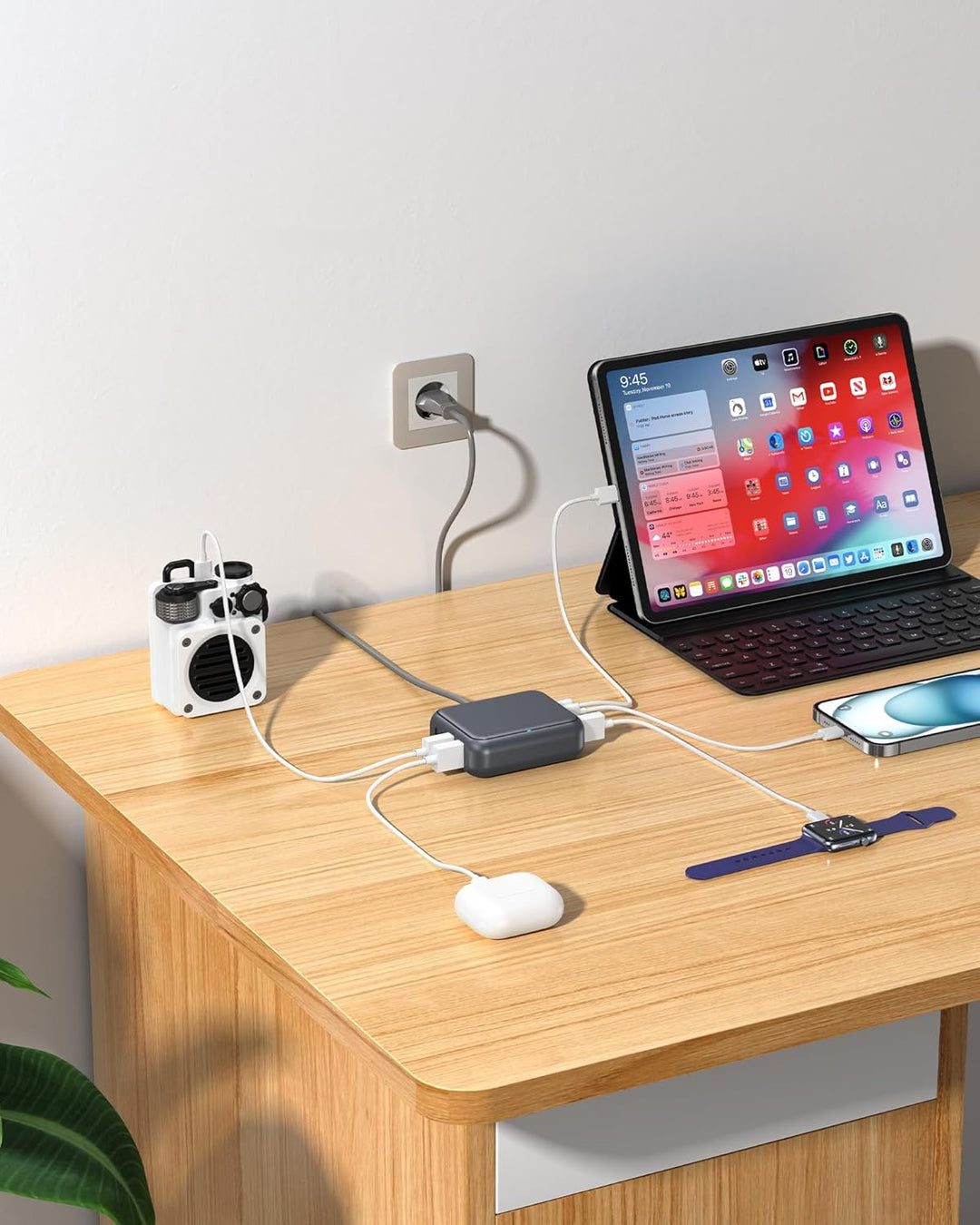 USB C Ladegerät Mehrfach 40W, 8 Port USB-C Schnellladegerät Ladestation für mehrere Geräte,Multiport