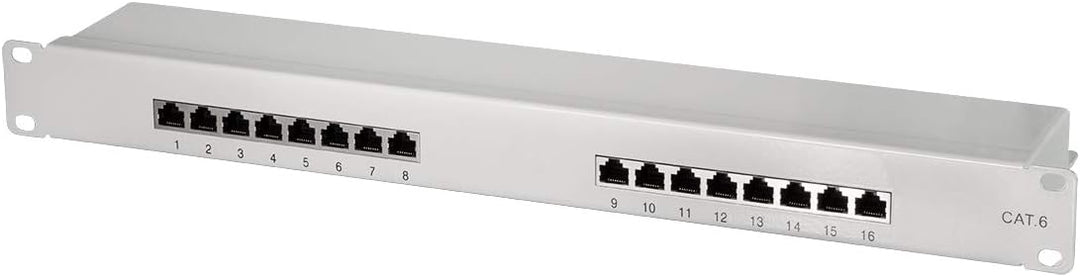 LogiLink Professional EconLine Cat.6 (250 MHz) Patchpanel - Verteilerfeld, 19", STP (geschirmt) 16-P