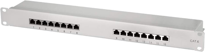 LogiLink Professional EconLine Cat.6 (250 MHz) Patchpanel - Verteilerfeld, 19", STP (geschirmt) 16-P