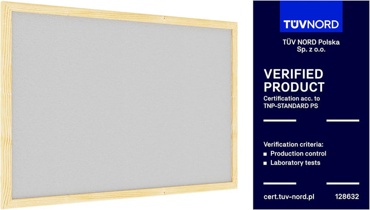 ALLboards Hellgrau Pinnwand mit Holz Rahmen 60x40cm Korktafel Korkwand Pinnwand Kork Farbiger Kork 6