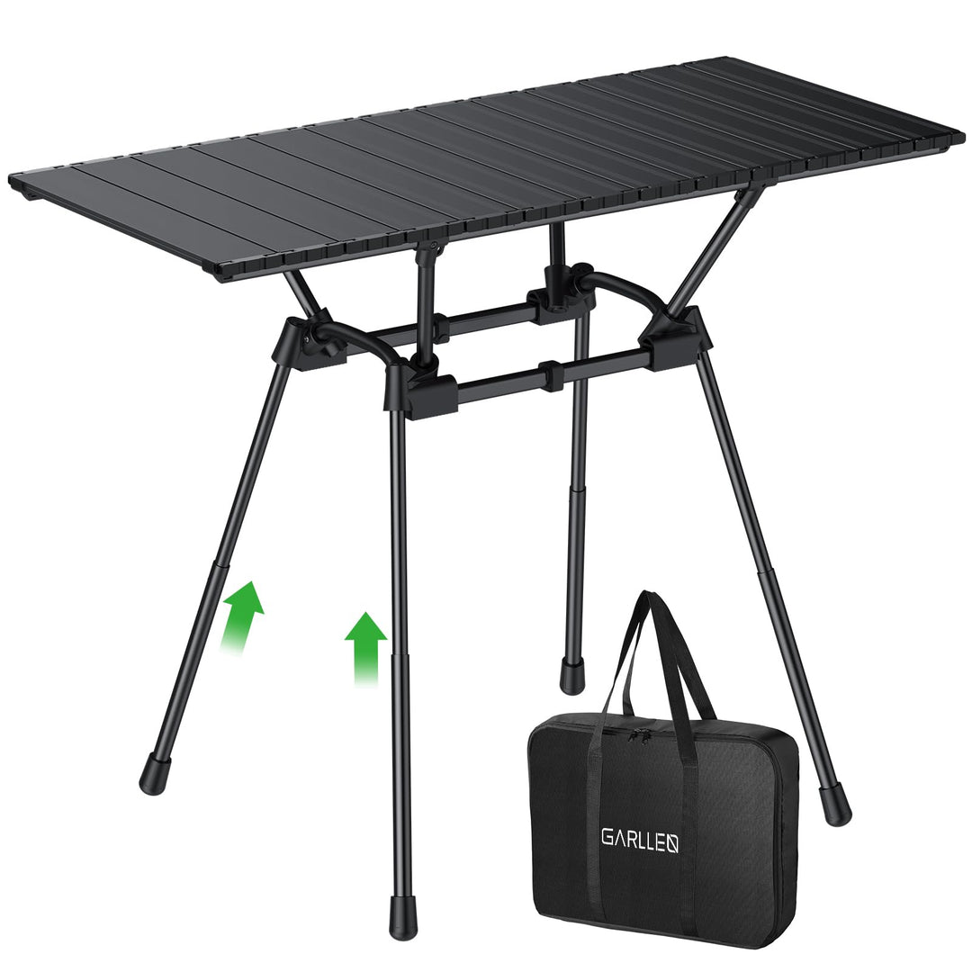 GARLLEN Campingtisch klappbar, 89x40,5cm & 4 höhenverstellbar Klapptisch Aluminium Leicht Mehrzweckt