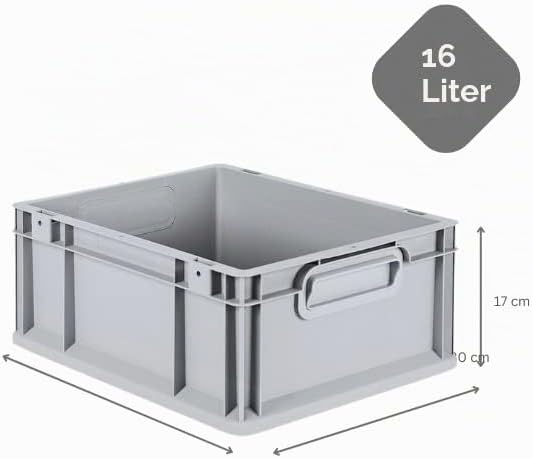 PROREGAL SuperSparSet 10x Eurobox NextGen Grip | HxBxT 17x30x40cm | Griffe geschlossen | Glatter Bod