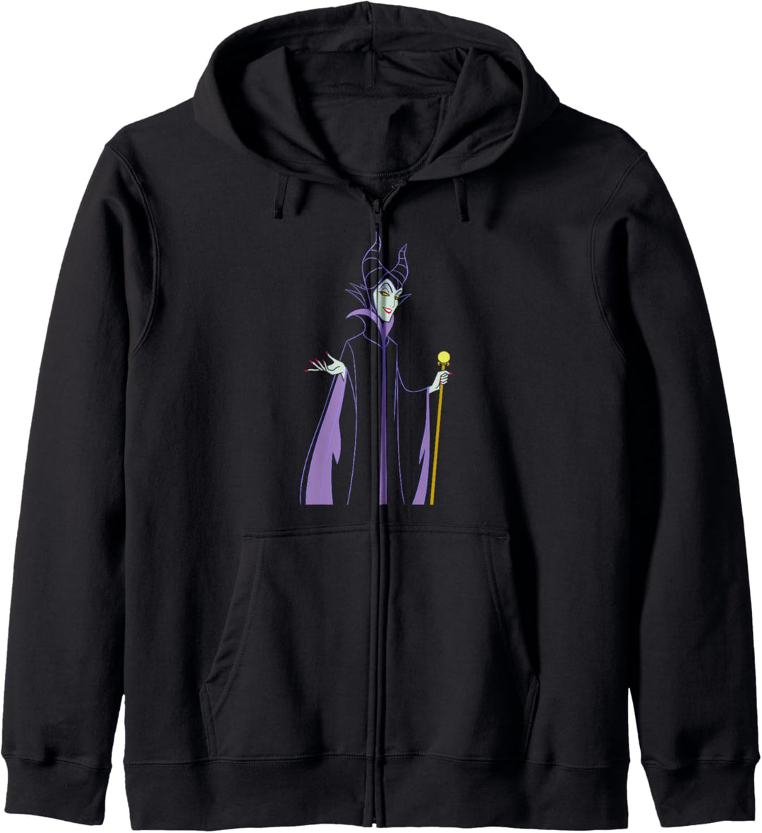 Disney Maleficent Smirk Line Art Portrait Kapuzenjacke
