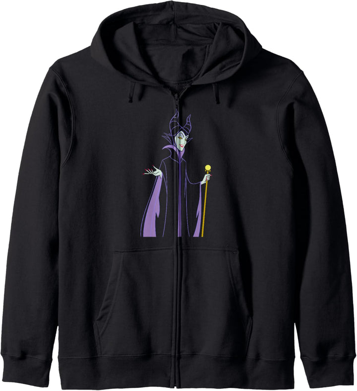 Disney Maleficent Smirk Line Art Portrait Kapuzenjacke