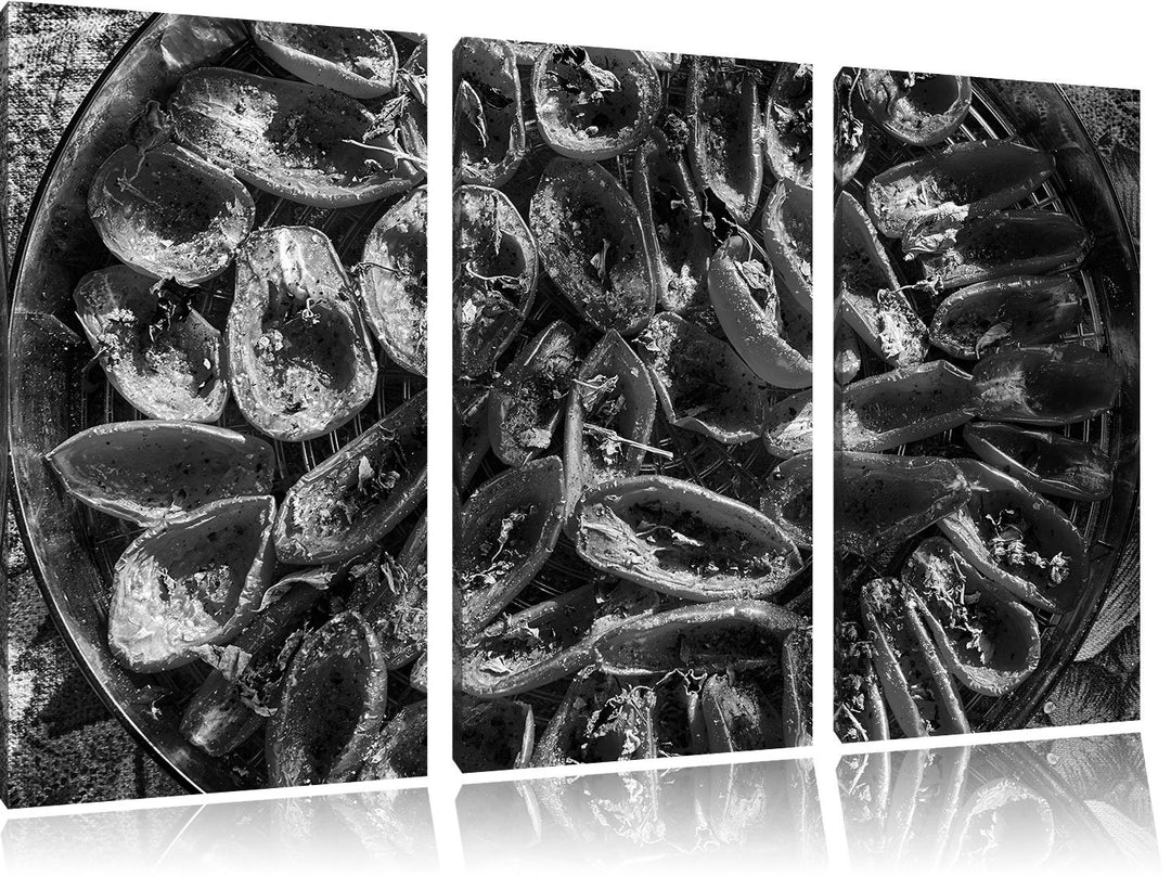 Pixxprint Tomaten Olivenöl Kräuter als Leinwandbild/Grösse: 3 Teilig (120x80 cm) cm/Wandbild/Kunstdr