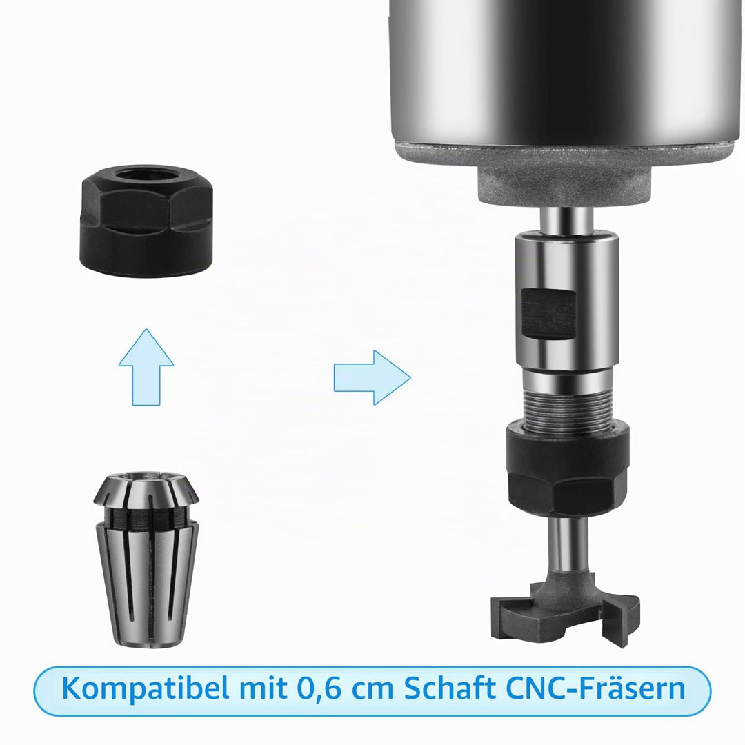 FoxAlien 1/4 Zoll Schaft CNC Fräser Bit Essential Kit, 1/4 Zoll ER11 Spannzange, V-Bit, Schaftfräser