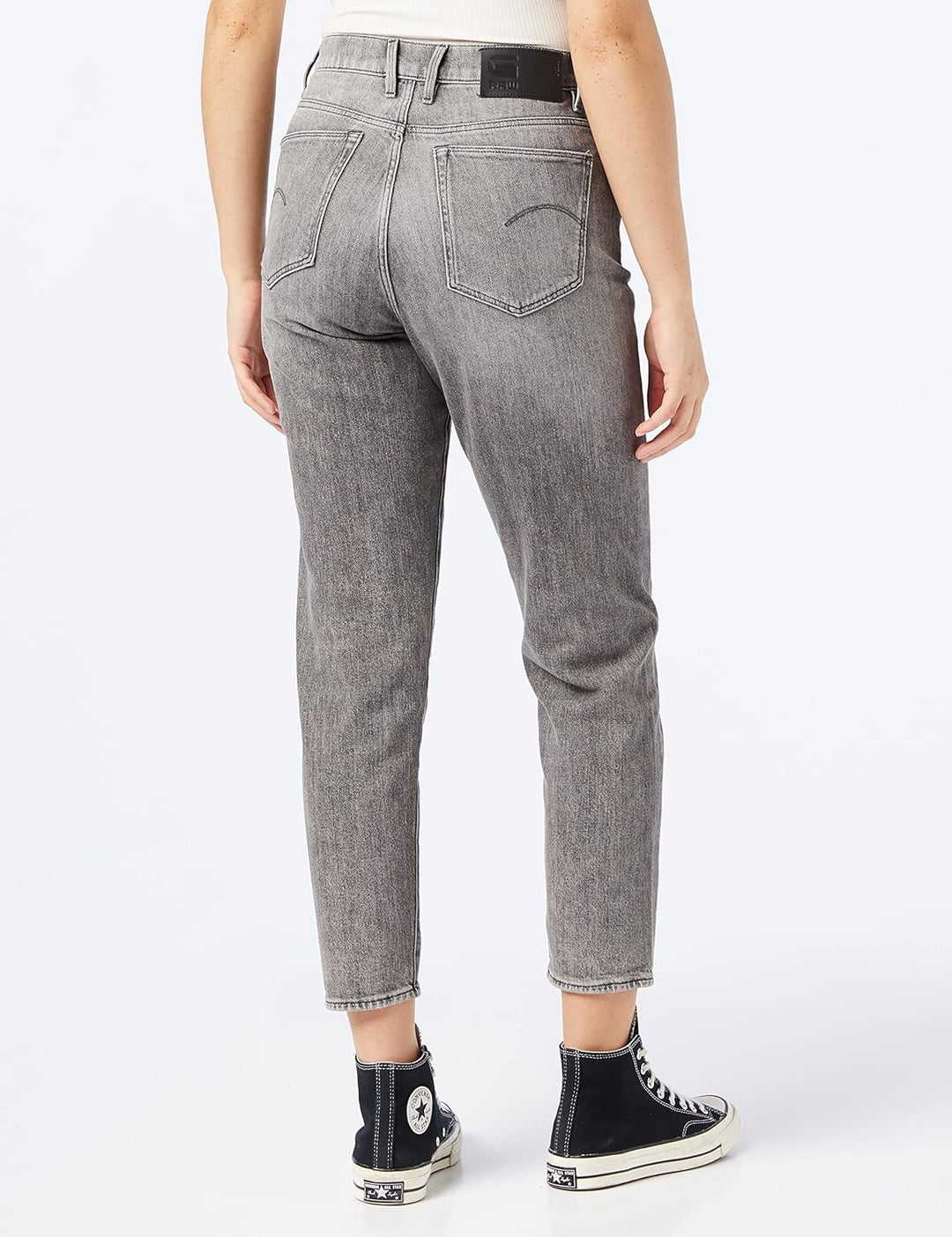 G-STAR RAW Damen JANEH ULTRA HIGH MOM ANKLE Jeans 25W / 30L Grau (Faded Carbon D16083-c909-c762), 25