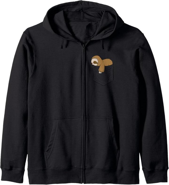 Süsses Kawaii Baby Faultier schläft in der Tasche Faulpelz Kapuzenjacke