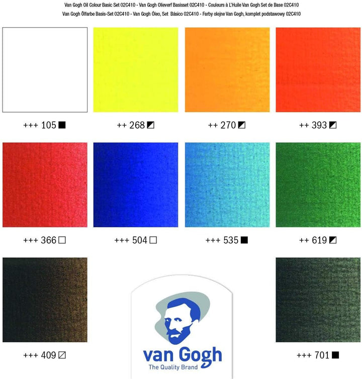 Van Gogh Oil Basic 10PK, General Selection, Standard-Set, 20 ml (10 Stück)