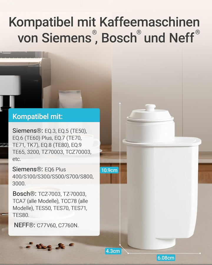 AQUA CREST Wasserfilter Ersatz für Brita® Intenza; Siemens® TZ70033, TCZ7003, EQ. Serie; Bosch® 1200