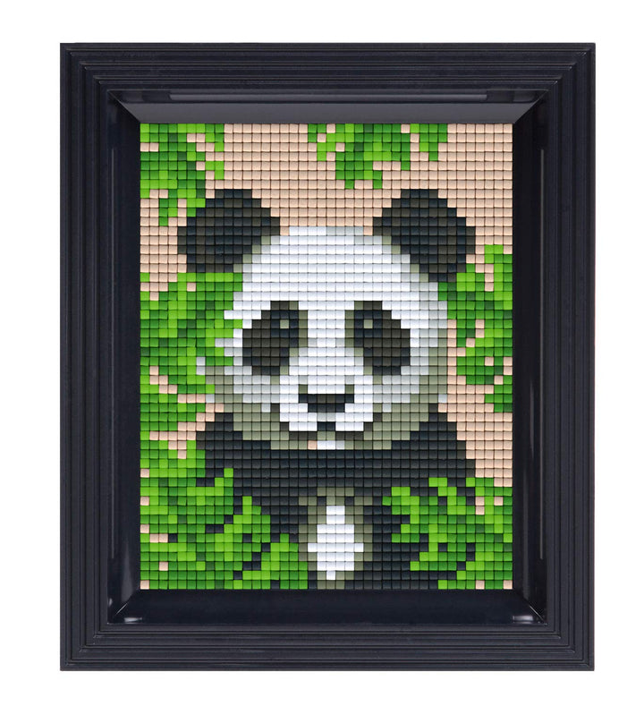 Pracht Creatives Hobby Pixel P31432 Mosaik Geschenkverpackung Panda, Pixelbild mit Rahmen, kinderlei
