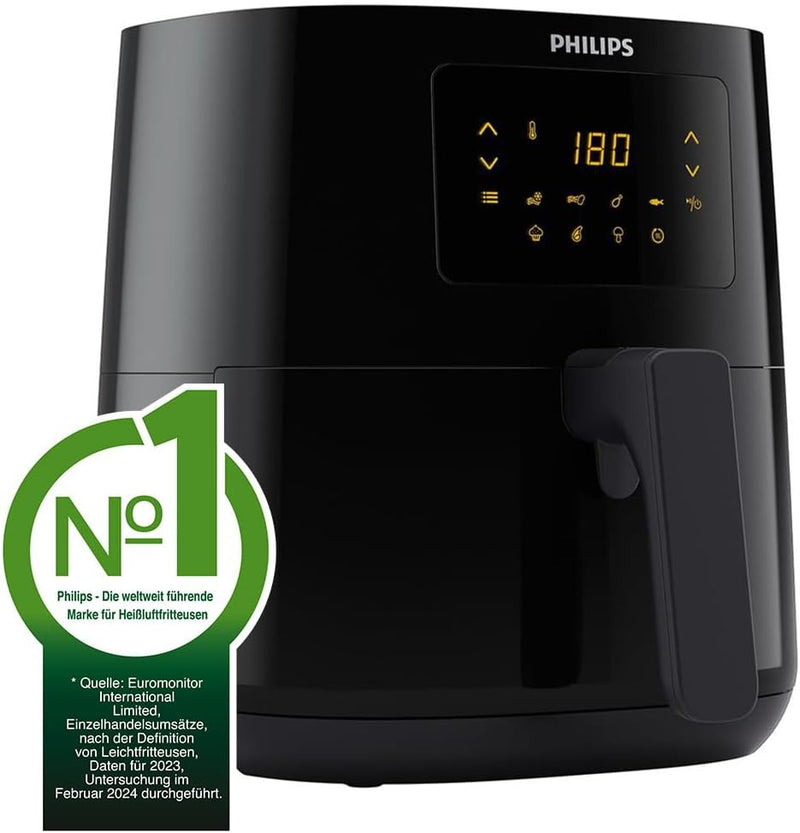 Philips Essential Airfryer – 4.1L, Fritteuse ohne Öl, Rapid Air Heisslufttechnologie, NutriU App mit