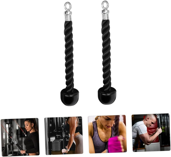 Supvox 2 Stück Trizepsseil Mit Robustem Befestigungsclip Schwarzes Fitness Seilgriff Hochleistungsfä