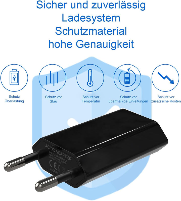 USB Power Supply, 2er Pack USB C Netzteil, 5V 1A USB Ladegeräte für iPhone, Netzstecker für iPhone X