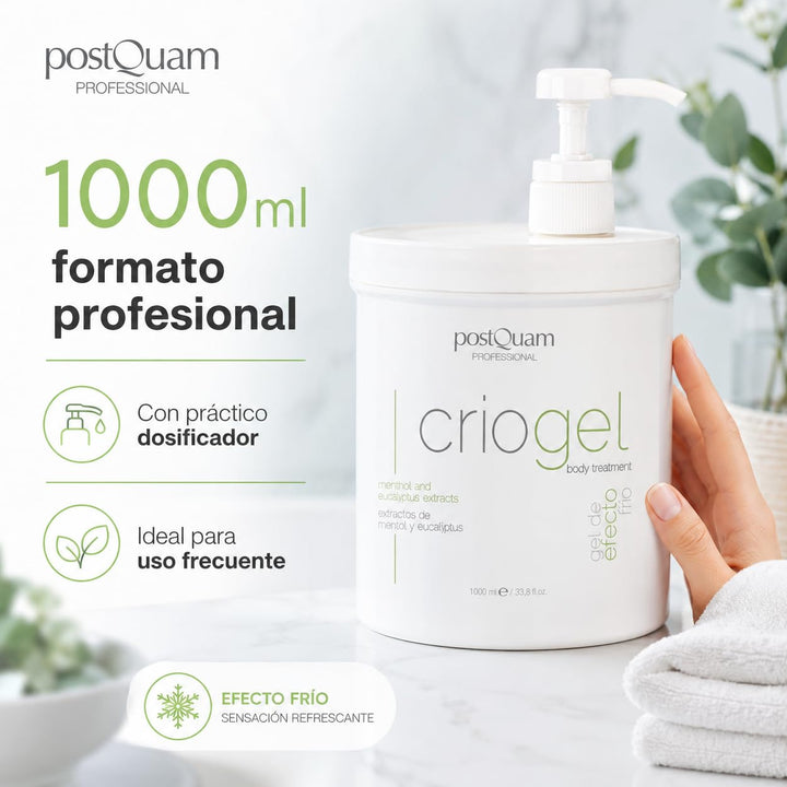 PostQuam - Criogel | Anti Cellulite Gel mit Kühleffekt für Müde Beine, Straffendes und Reduzierendes